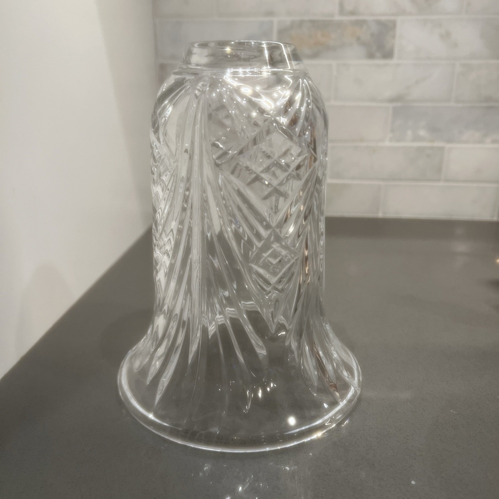 Brilliant Cut Crystal Style Glass Sconce Lamp Shade • 8"L • 6"W Replacement